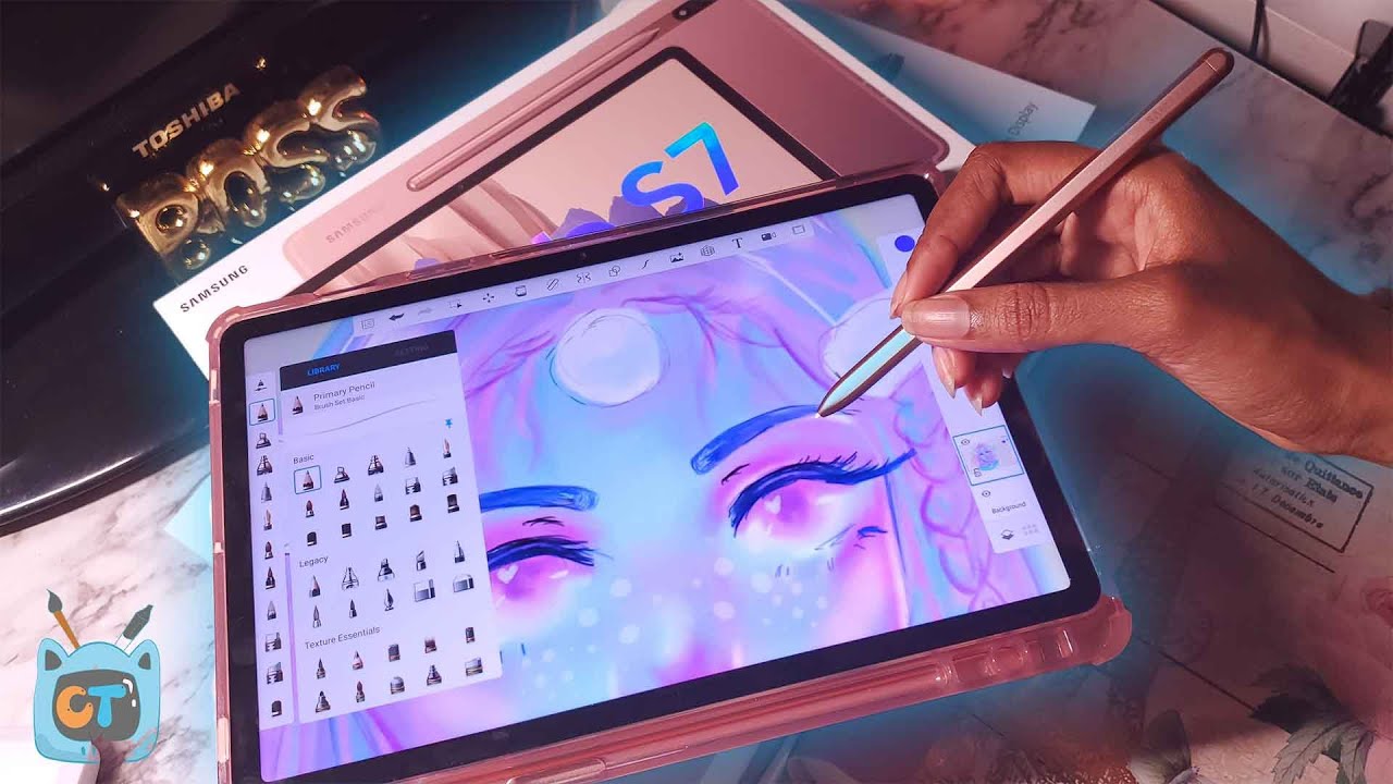 ✏️Tab S7 Autodesk Sketchbook Drawing 🌱 Palm Rejection Issues?!?