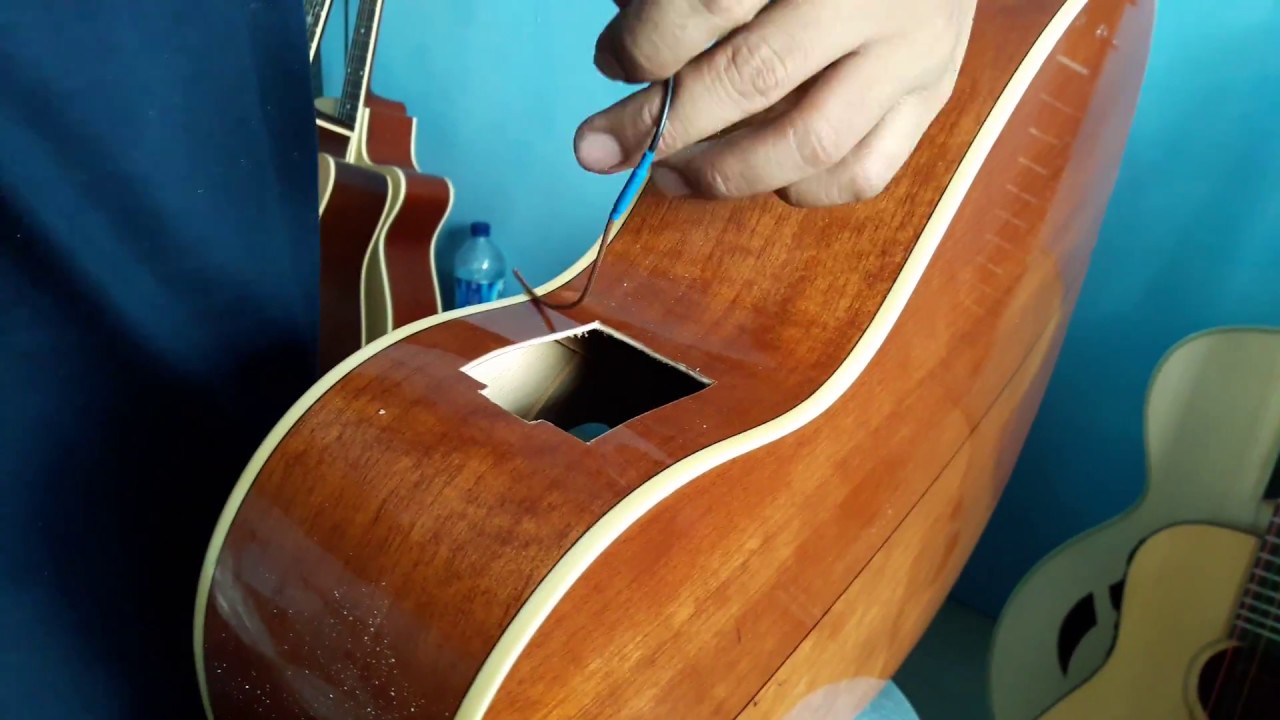 installing acoustic pickup fishman mitchell  guitar MO100SVS Part 2 | How to install acoustic pickup