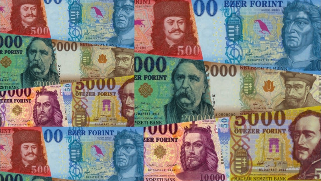 Hungarian forint banknotes | 500 1000 2000 5000 10000 and 20000 forints currency | Money in Hungary