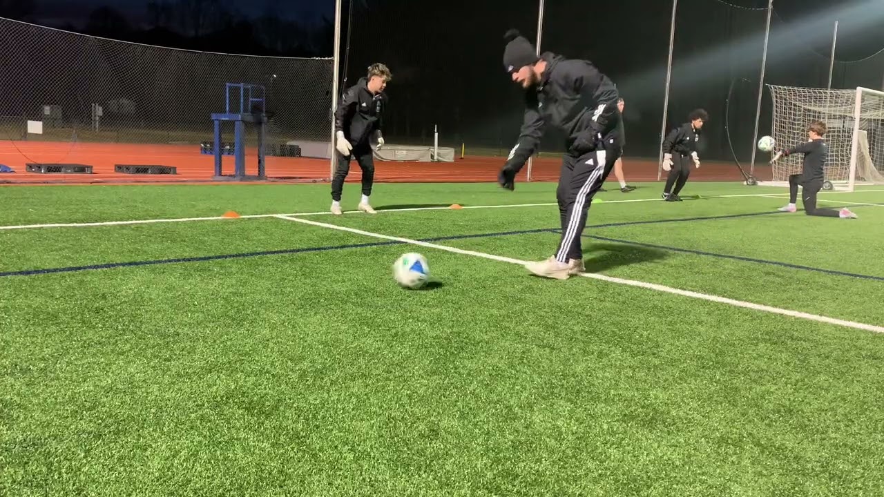 College Goalkeeper Training - reaction and close range saves - Montreat College