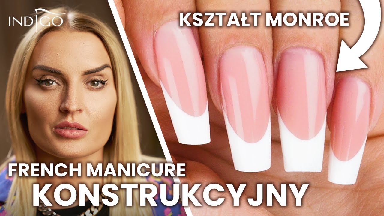 Jak zrobić french konstrukcyjny w kształcie Monroe? Paznokcie z białą końcówką | Indigo Nails