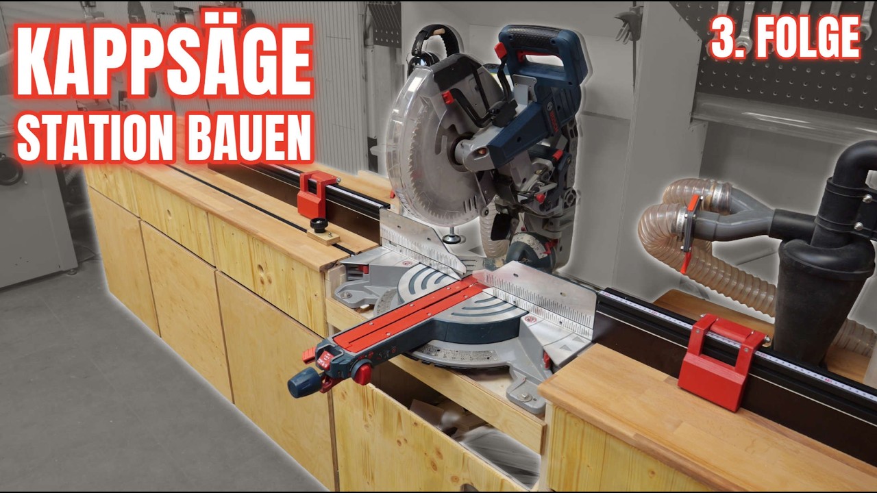 DIY KAPPSÄGE STATION selber bauen, Staubfrei, Exakte Schnitte, Doppel Zyklon 👉🏻 WENIG Kosten