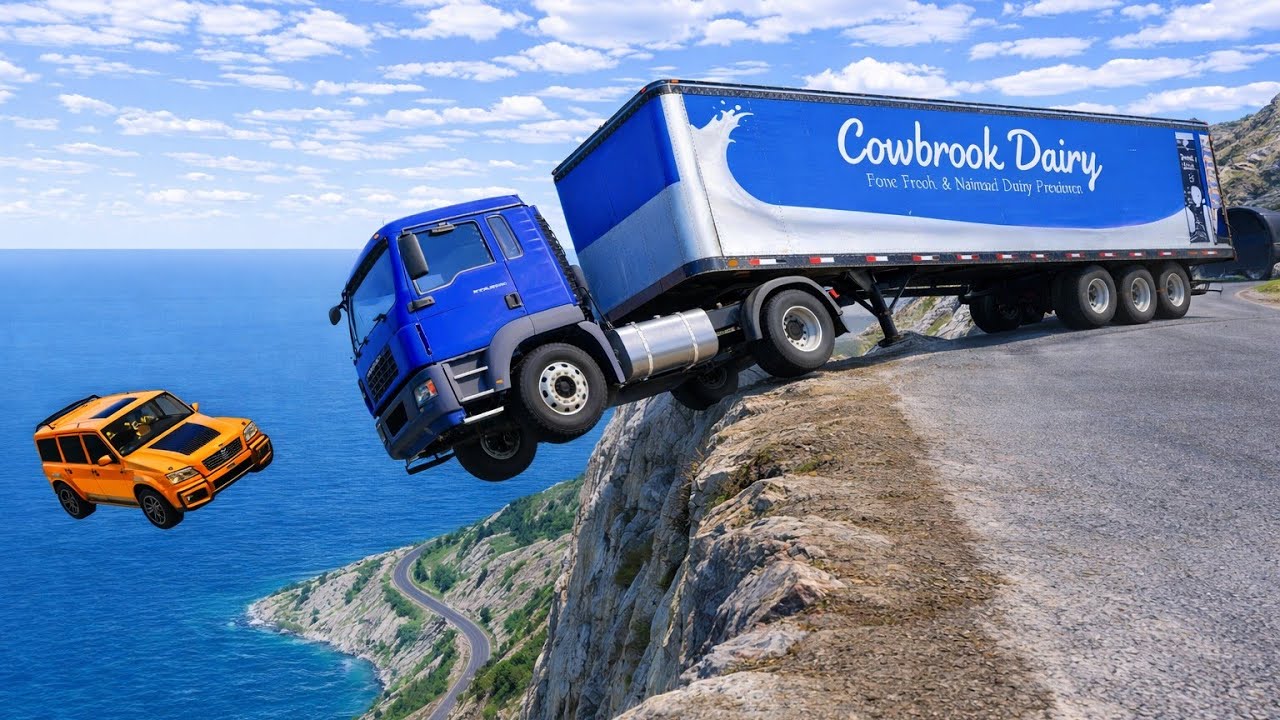 Car vs Truck crash on dangerous mountains💥😱 | Beamng drive #78!