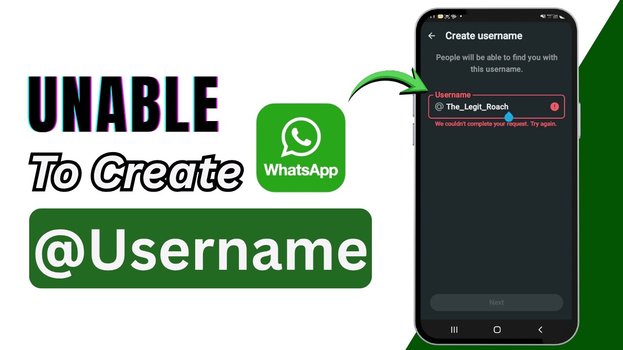 Как исправить ошибку создания имени пользователя в WhatsApp | Решение проблемы с именем пользоват...