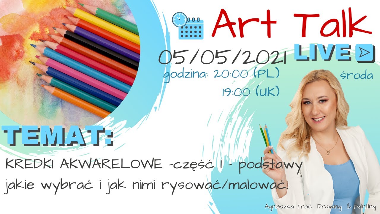 ART TALK LIVE: Kredki Akwarelowe  🖍 część 1 🖍 podstawy