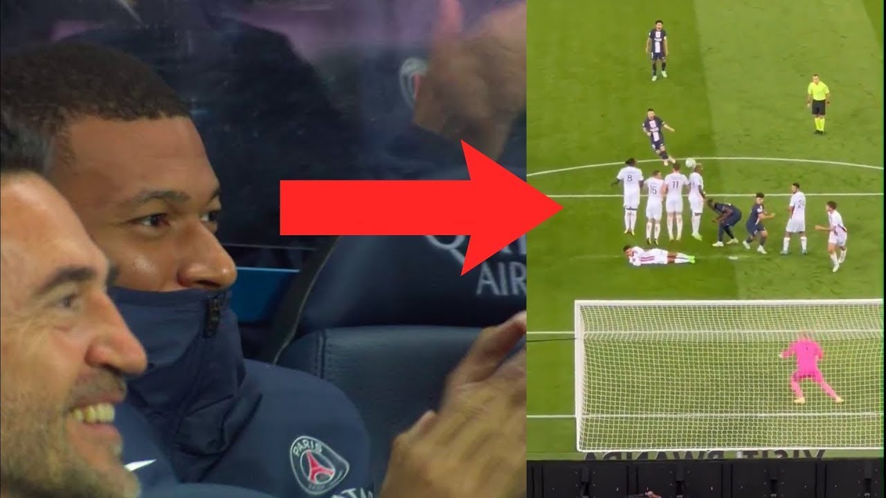 Mbappe Shocked Reaction to Messi Free-kick vs Nice