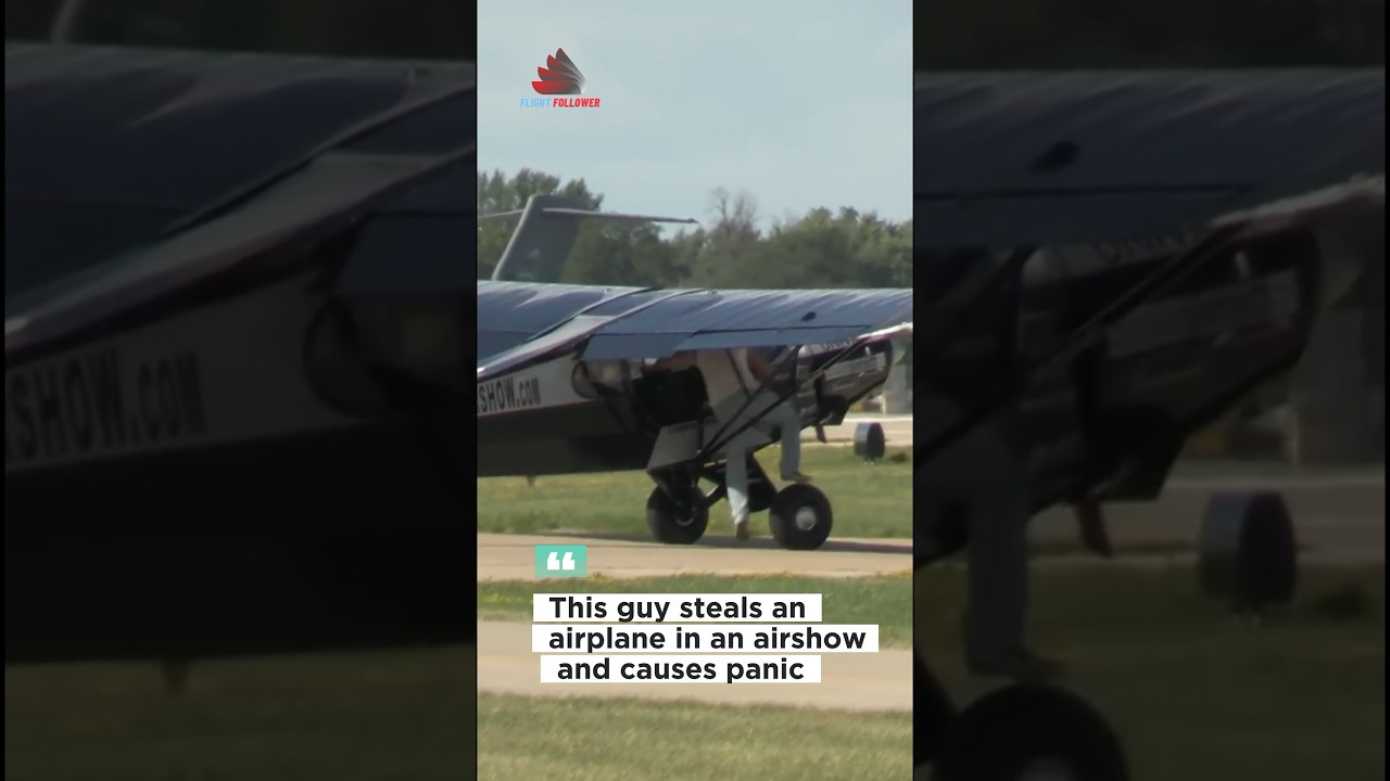Drunk audience(?) steals airplane in airshow!