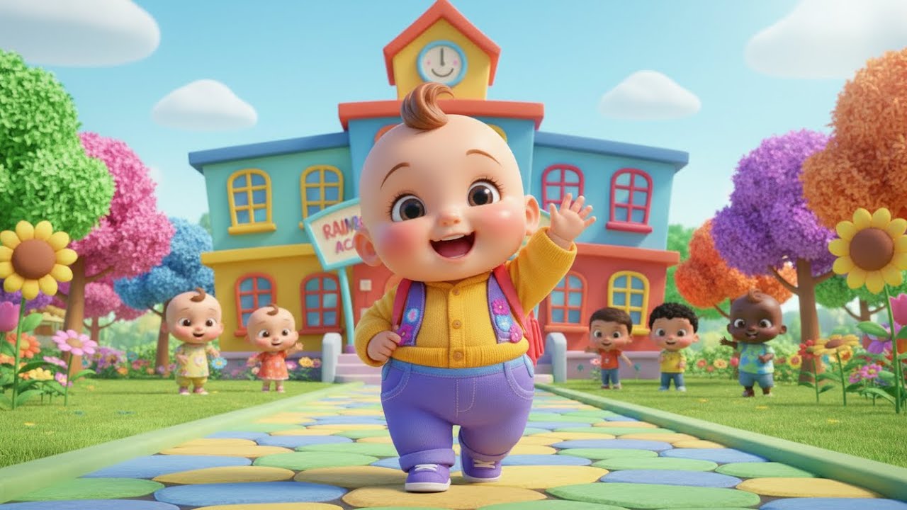 Baby First Day at School Adventure | kids nursery rhymes | Baby Song, School Cartoon 🏫🎵