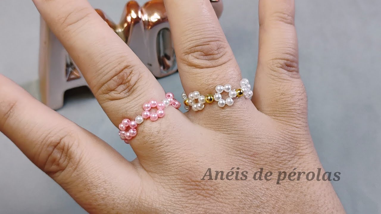 Anéis de pérolas fáceis de fazer.