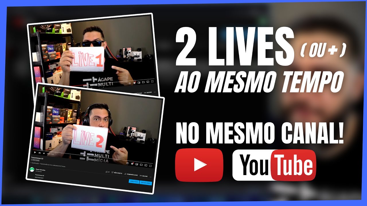 COMO FAZER 2 LIVES [ou +] NO MESMO CANAL SIMULTANEAMENTE - Usando OBS + Youtube [FREE]