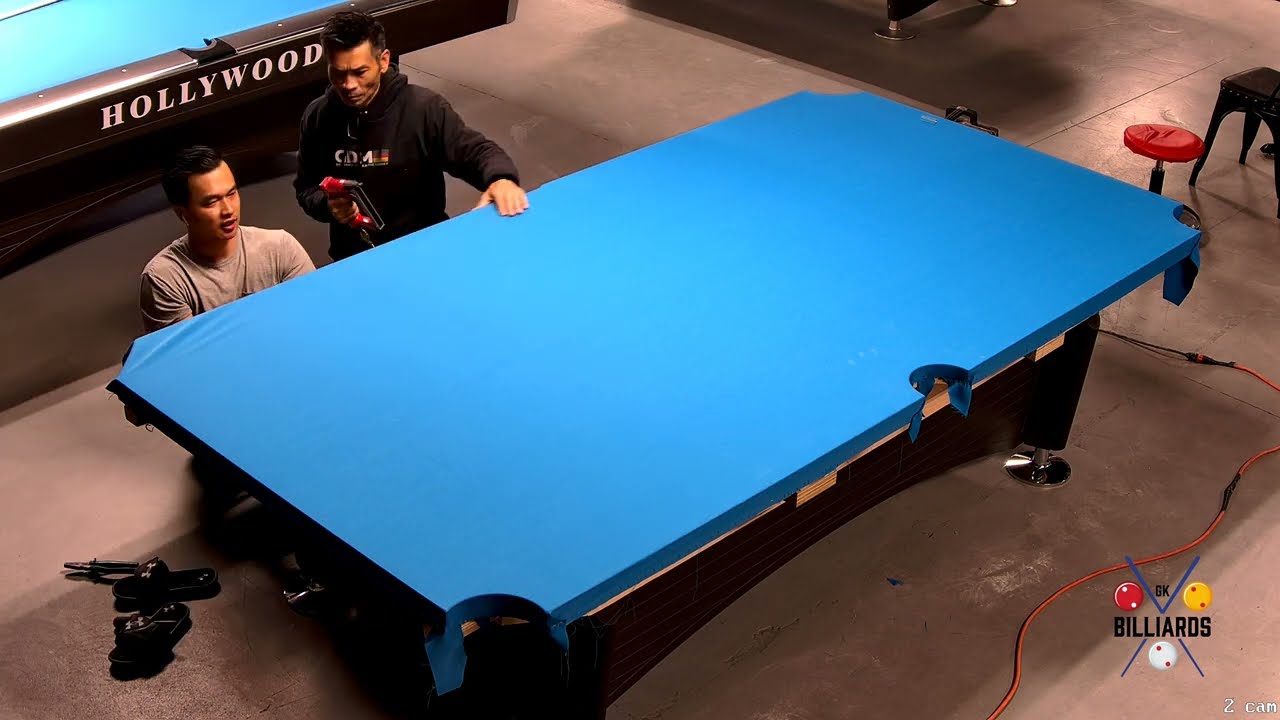 New 9 foot pool table installation - Andy 988 pro tour cloth