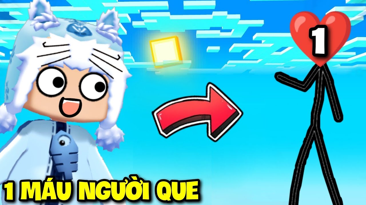 MEOWPEO CÓ 1 MÁU NHƯNG MAP NÀY PHIÊN BẢN NGƯỜI QUE PARKOUR 1 MÁU SIÊU DỊ TRONG MINI WORLD MINI GAME