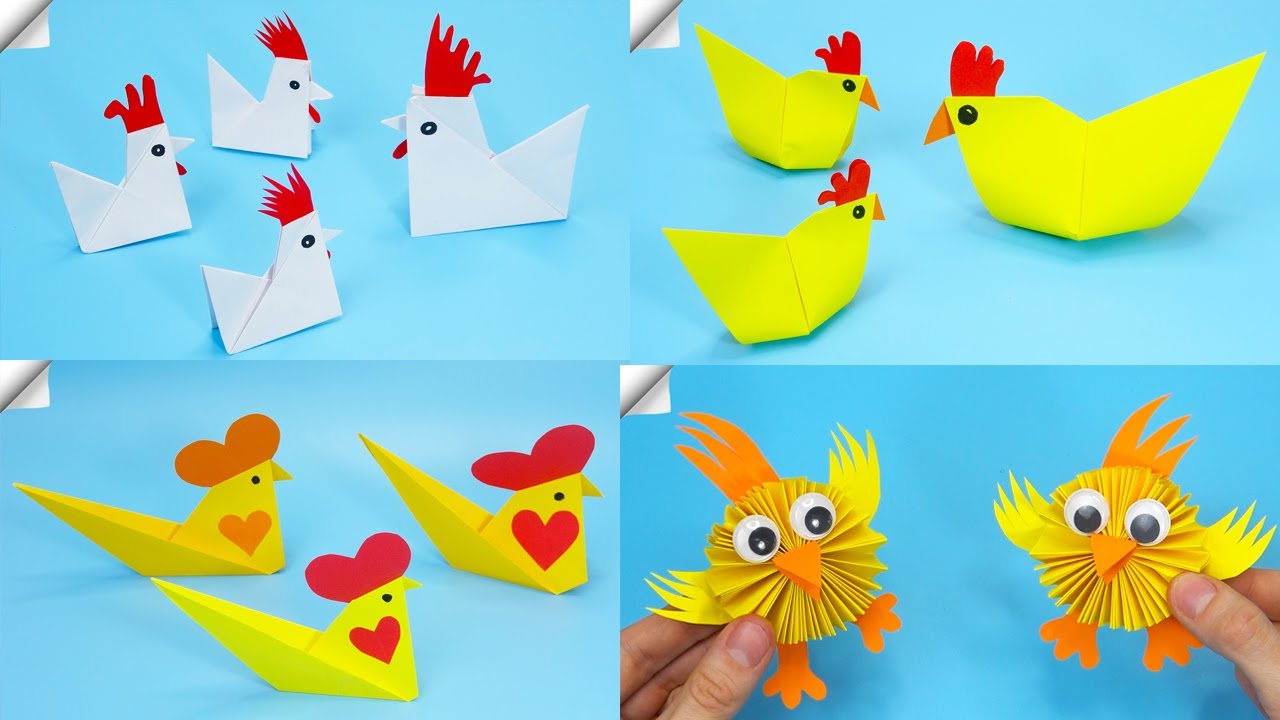 4 diy easy way paper chicken | Easy paper crafts