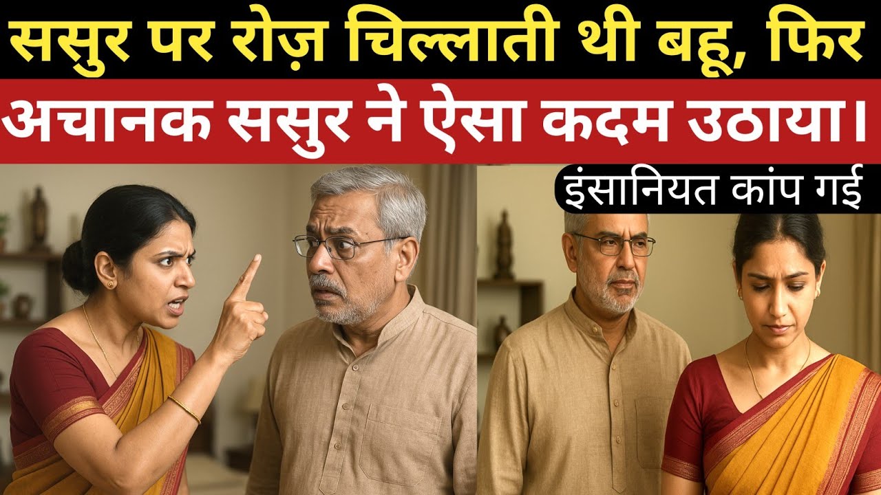 ससुर पर रोज़ चिल्लाती थी बहू, फिर अचानक ससुर के कदम से इंसानियत कांप गई (heart touching story)