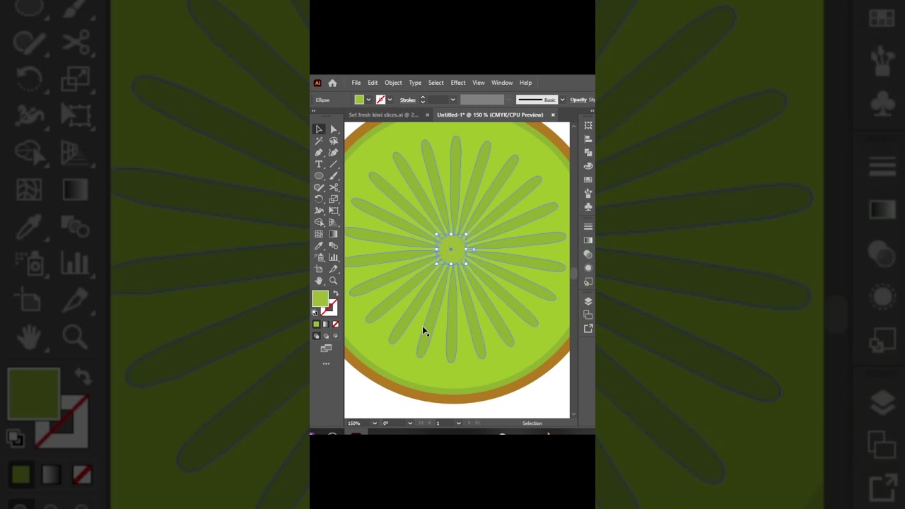 Adobe Illustrator Speed Art - Kiwi flat design