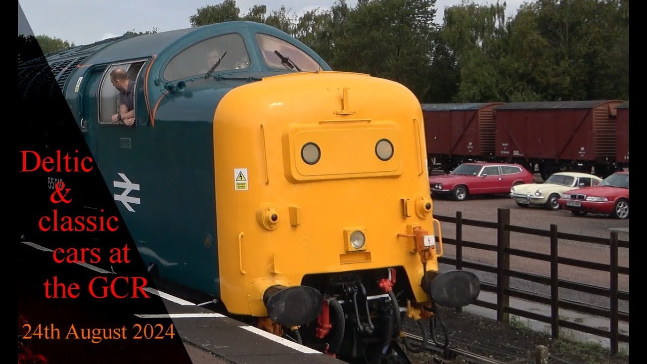 Deltic and classic cars at the Great Central, 24th August 2024.