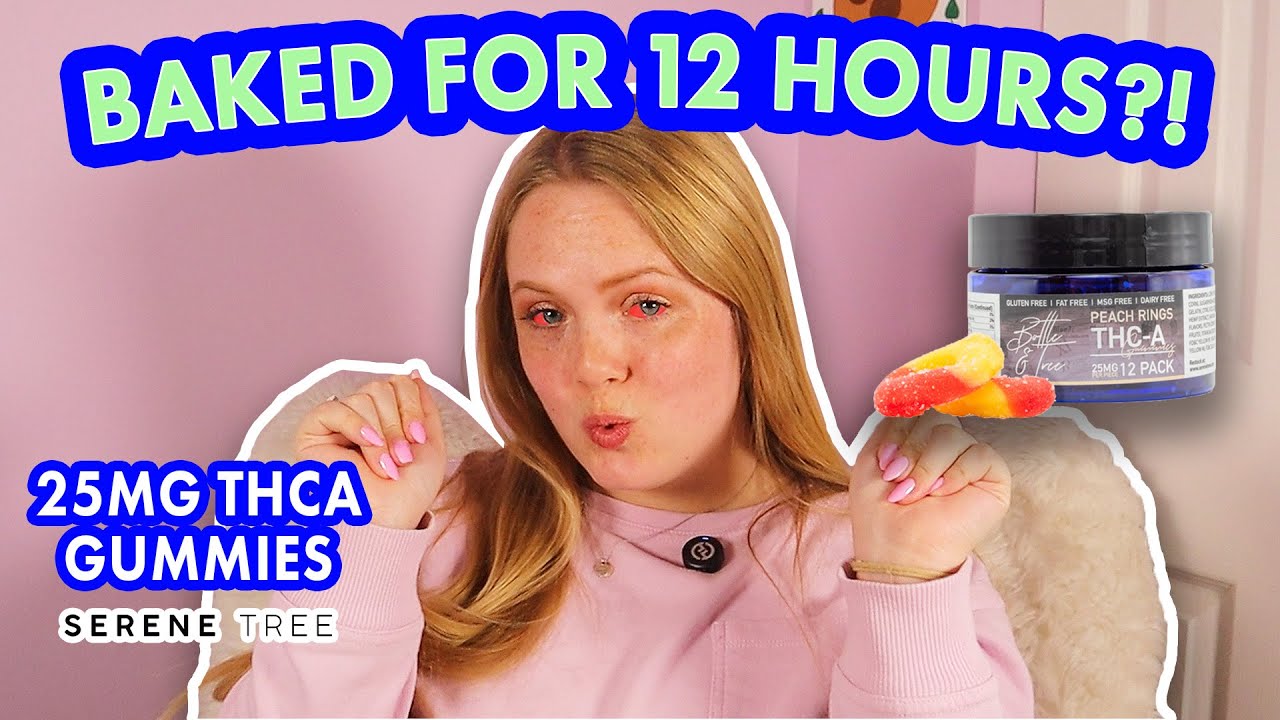 I was honestly baked for like 12 hours... Serene Tree THC A 25 MG Peach Rings Review