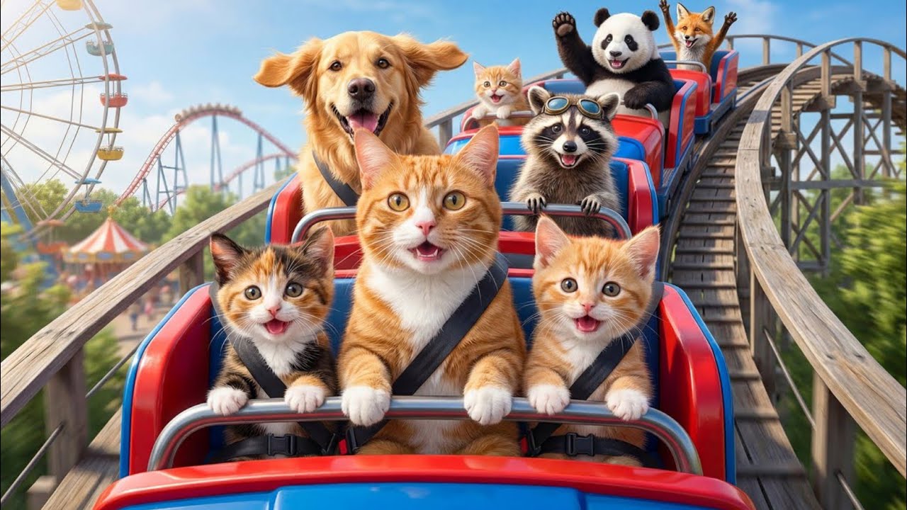 Ginger Kitten’s Waterpark Dream Comes True After His Great School Results 🐱 #usa