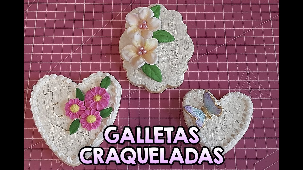 Galletas decoradas con técnica de craquelado