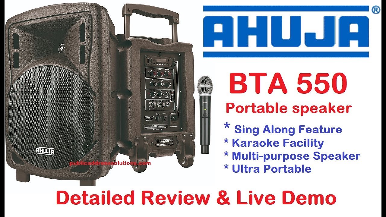 Ahuja BTA 550 Review| New Launch| Portable Speaker| Sing Along Feature| Recording|Karaoke| Bluetooth