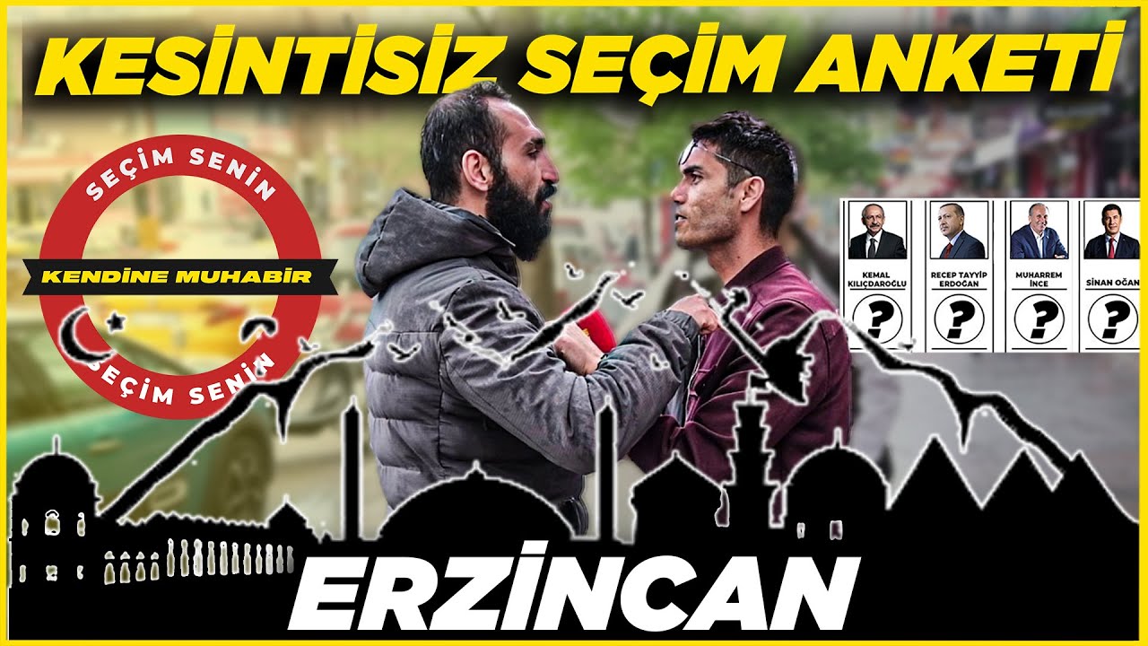 ERZİNCAN KESİNTİSİZ, SAYAÇLI SEÇİM ANKETİ. Sarıgül'ün Memleketi | Erzincan Sokak Röportajları