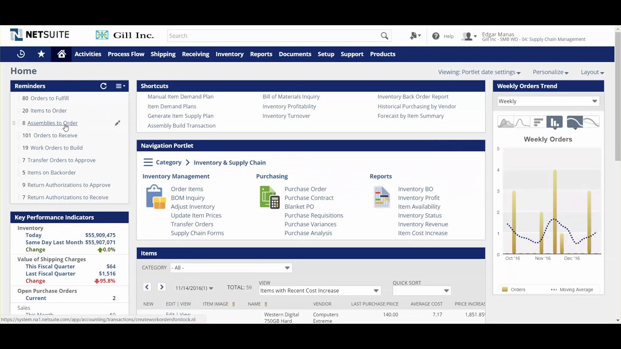 NetSuite Work Orders and Assemblies Module Overview Demo
