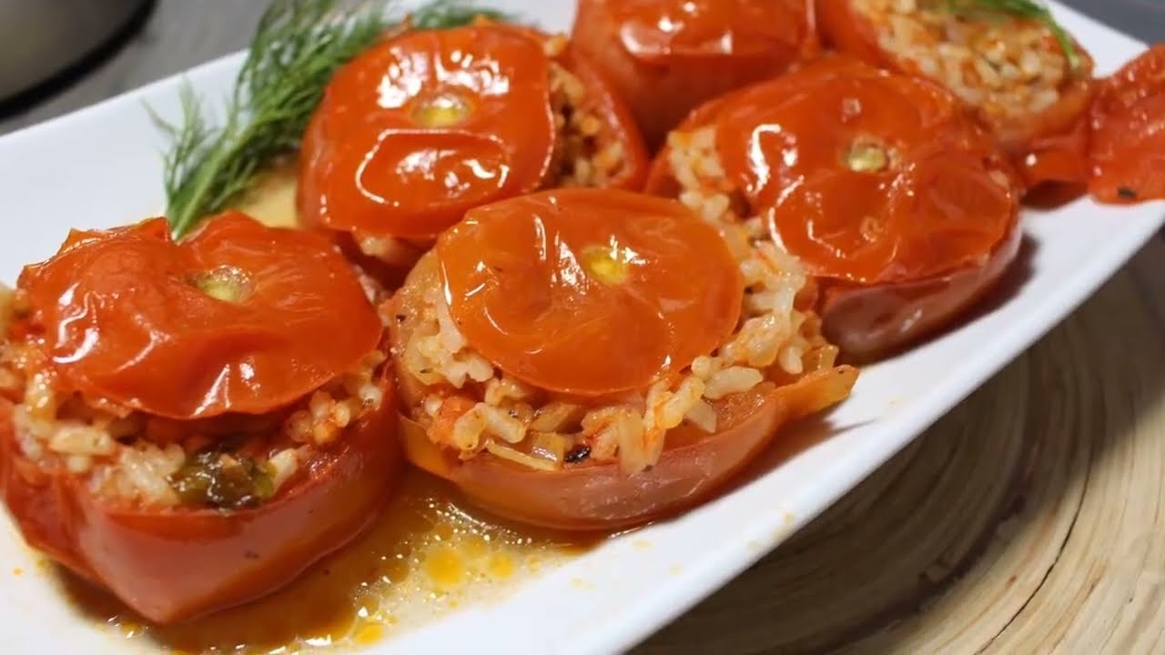 Gefüllte Tomaten mit Reis und Olivenöl - VEGAN absolut zum empfehlen