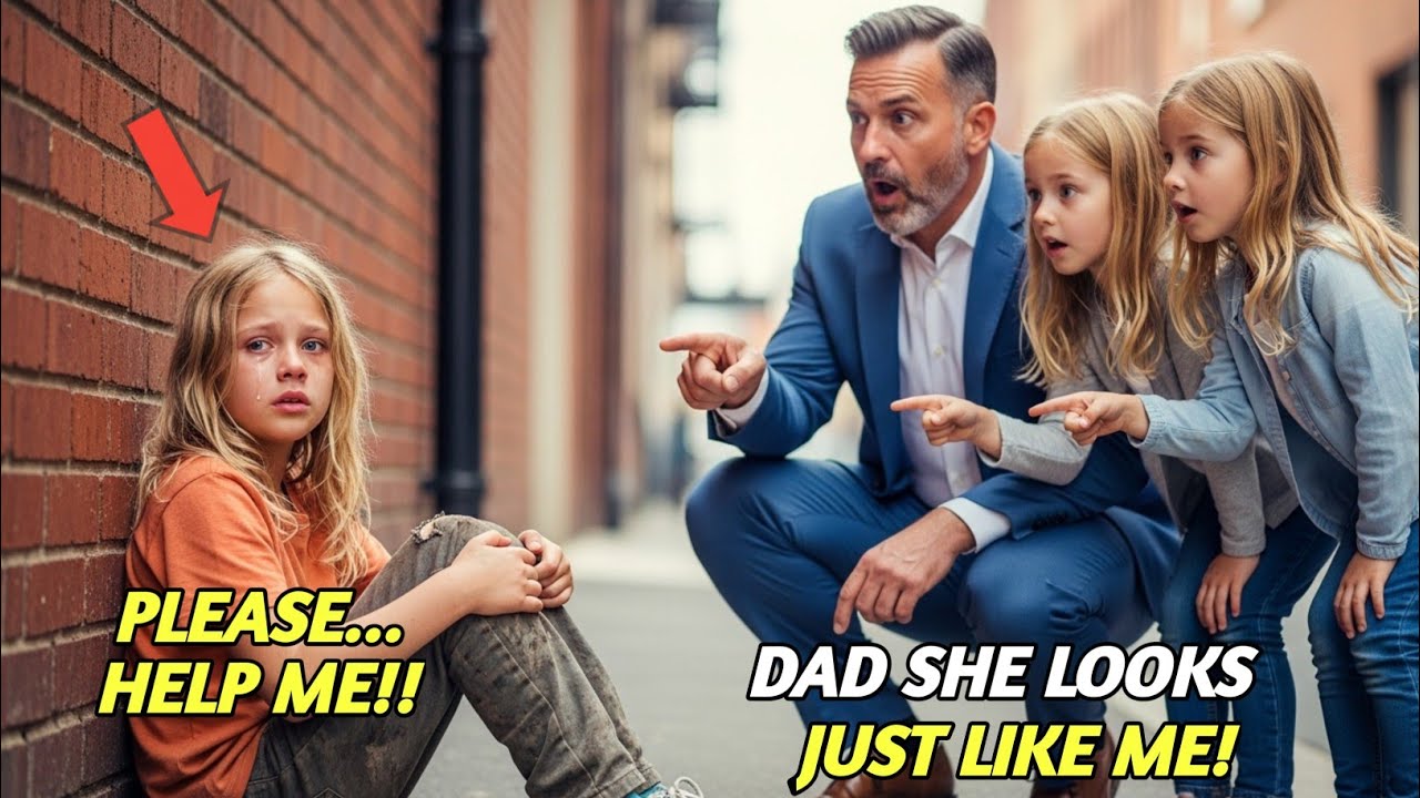 “IS SHE OUR SISTER?” Millionaire Freezes When His Twin Daughters Recognize a Homeless Girl 