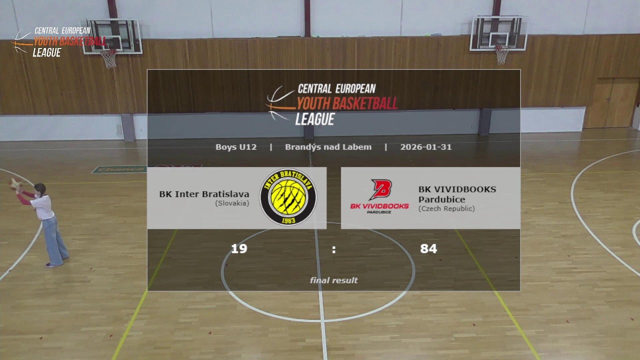 CEYBL U12, 31. 1. 2026, Inter Bratislava - BK VIVIDBOOKS Pardubice