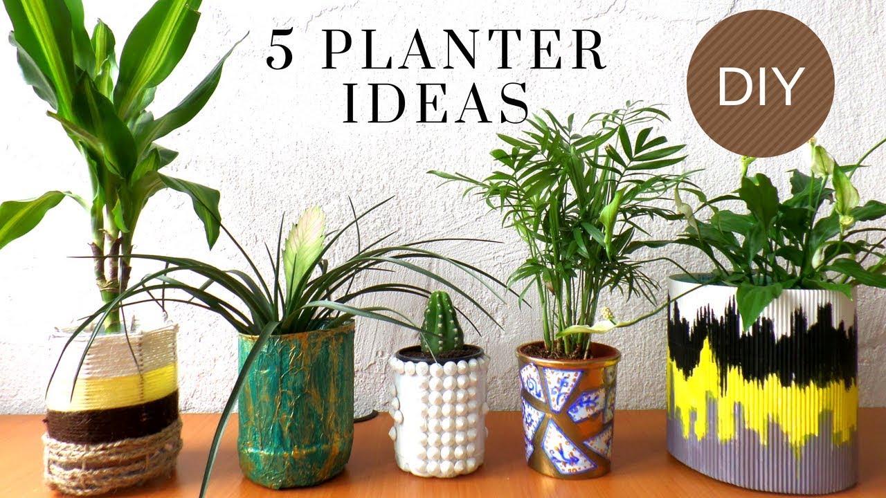 Five Planter / Plant Pot Ideas using Recycled Materials | Best out of Waste | by Fluffy Hedgehog HD
