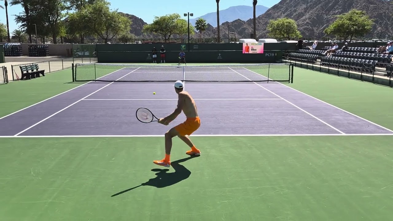 Sebastian Baez v Hubert Hurkacz Practice Match at BNP Paribas Open Indian Wells 2026