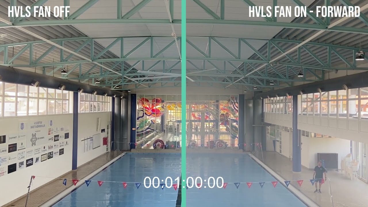Smoke Test with HVLS fans at Aquatic Center - Case video
