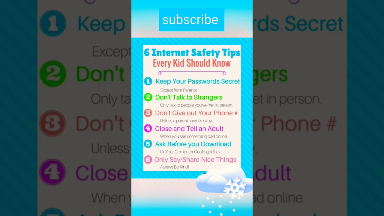 Six internet safety tips for kids..#fact#tips#youtubeshort#child#childshorts#babyshorts#safetytips