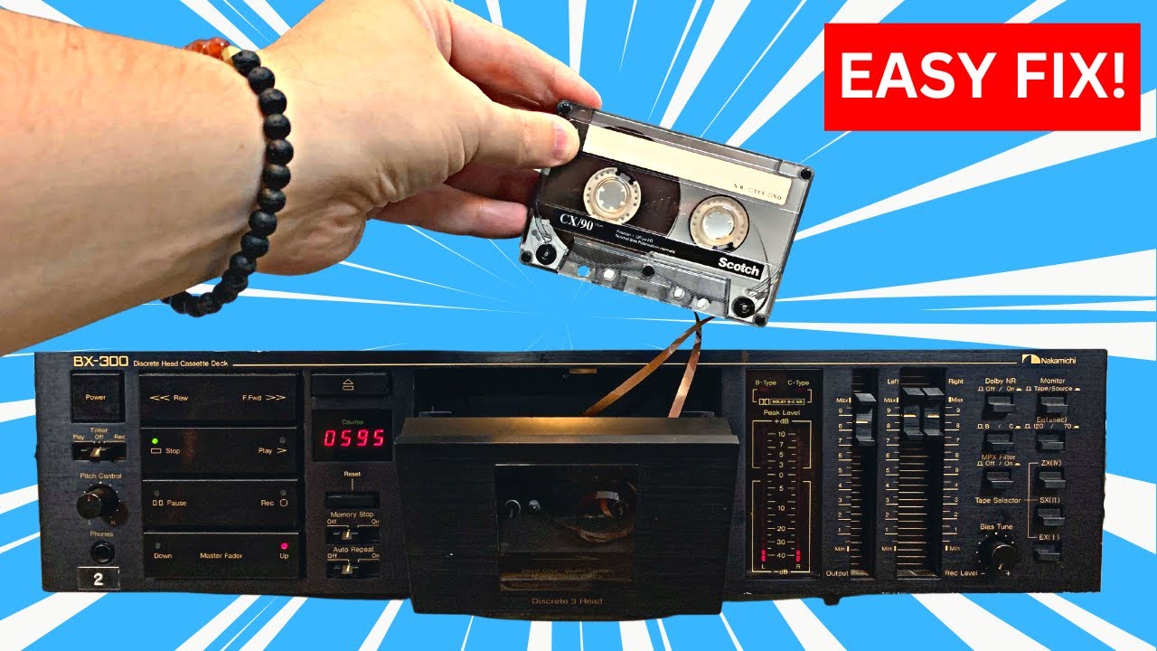 Как ЛЕГКО заменить ремень натяжения задней части кассетной деки Nakamichi!