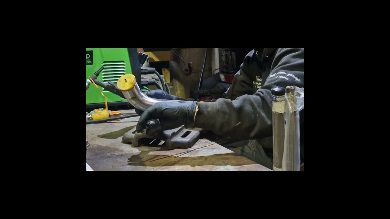 Volvo V40 stainless steel exhaust tail build.