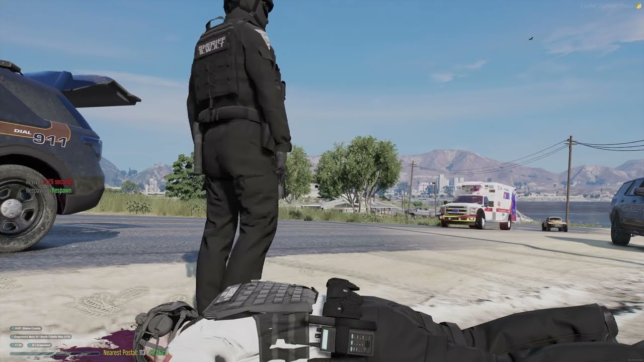Officer down leads to EXPLOSIVE Shootout - 3 - Great Lakes Roleplay | GTA V FiveM | [VOD]