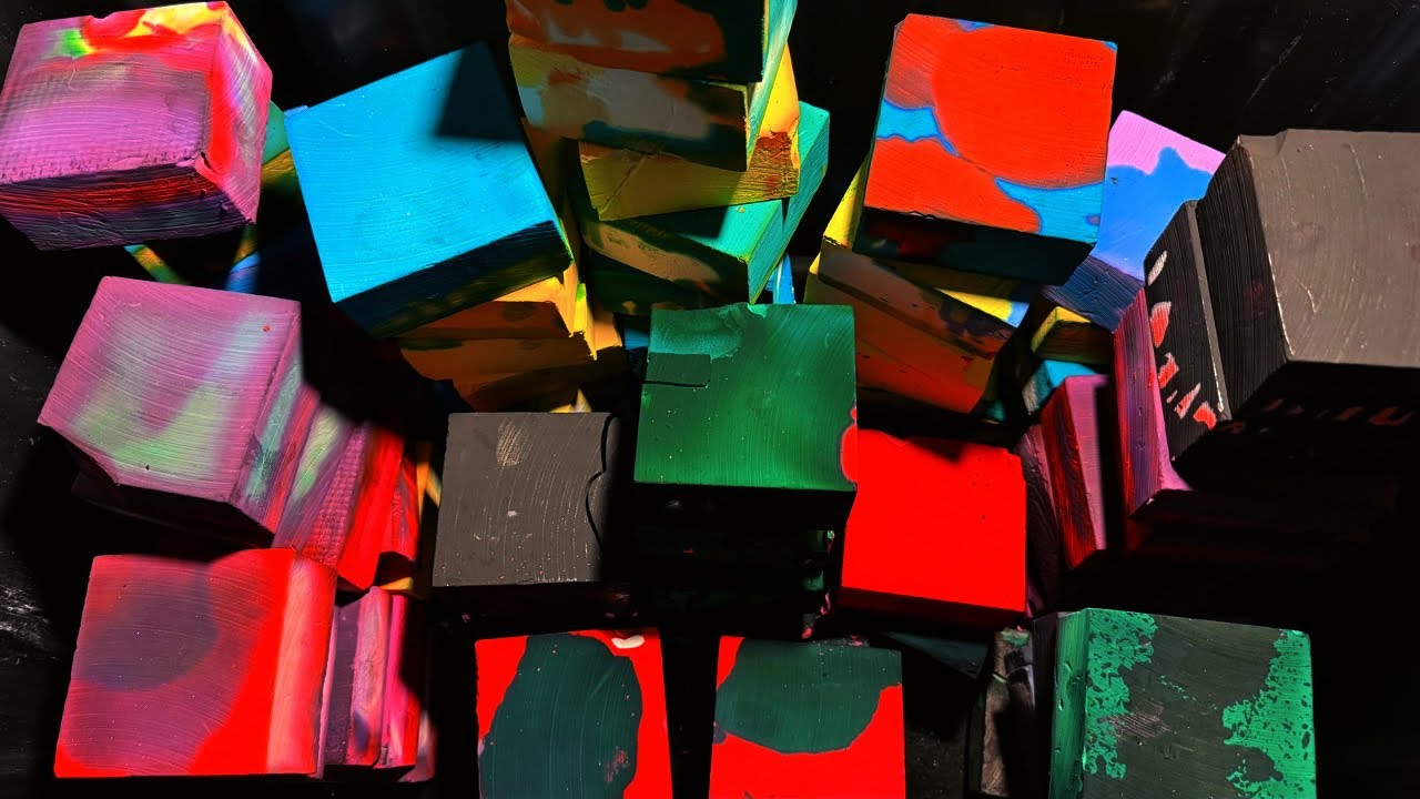 Mass Crush 80 Multi Dyed Blocks Celebrating 8K Plus Subscribers Oddly Satisfying Chalk ASMR