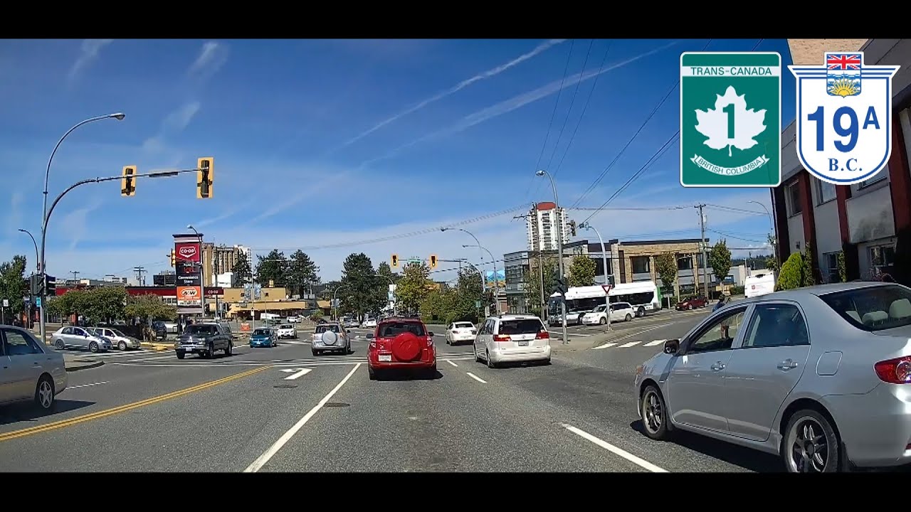 [2020/28] Nanaimo BC - Road Tour from Downtown to Departure Bay & Hammond Bay (Highways 1, 19A)