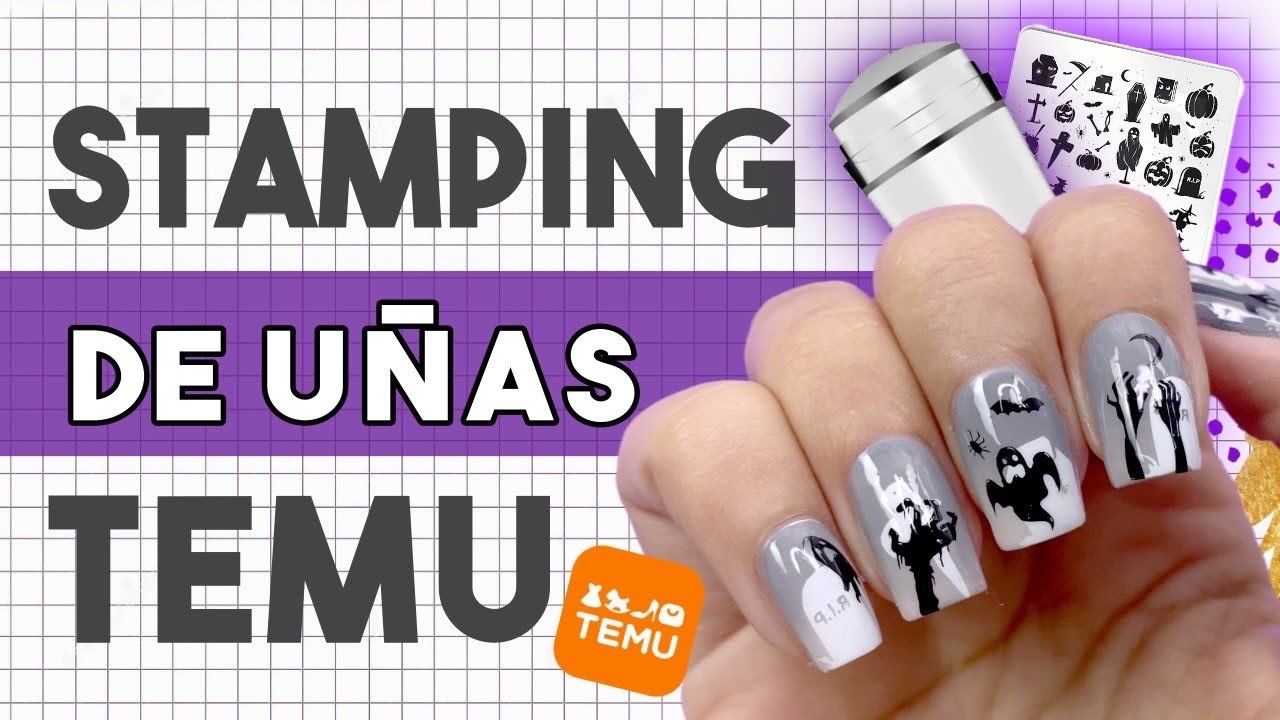 ¿FUNCIONARÁN? · PLACAS Y SELLOS DE UÑAS DE $1 · TEMU 💅🏼
