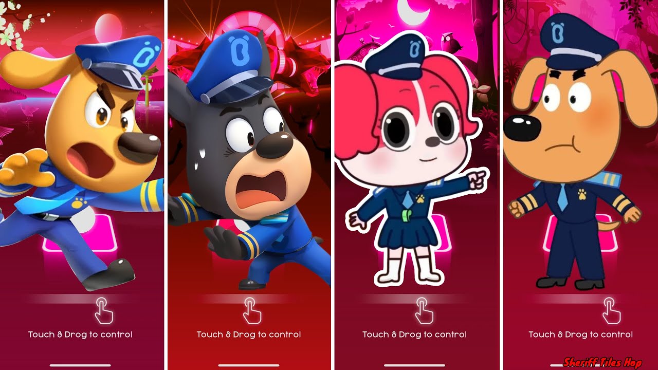 Sheriff Labrador 🆚 Police Officer 🆚 Sheriff Papillon 🎶 Tiles Hop EDM Rush ‎⁨@SheriffTilesHop08⁩  