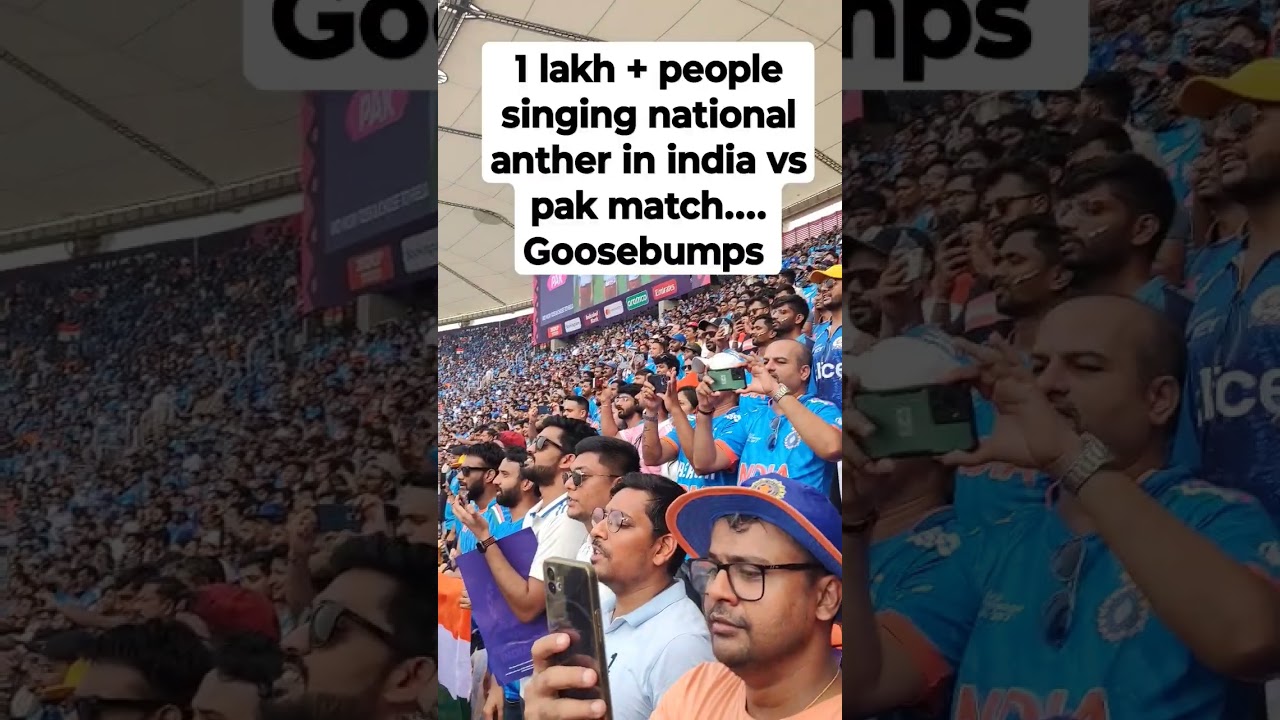 Goosebumps Guaranteed 🇮🇳🔥1 lakh+ singing national anthem, Narendra Modi stadium| Ind vs Pak