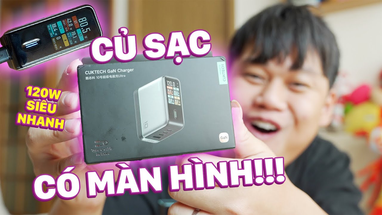 CỦ SẠC 120W CUKTECH CÓ CẢ MÀN HÌNH, CÓ AI - HIỆN CÔNG SUẤT TỪNG CỔNG!!