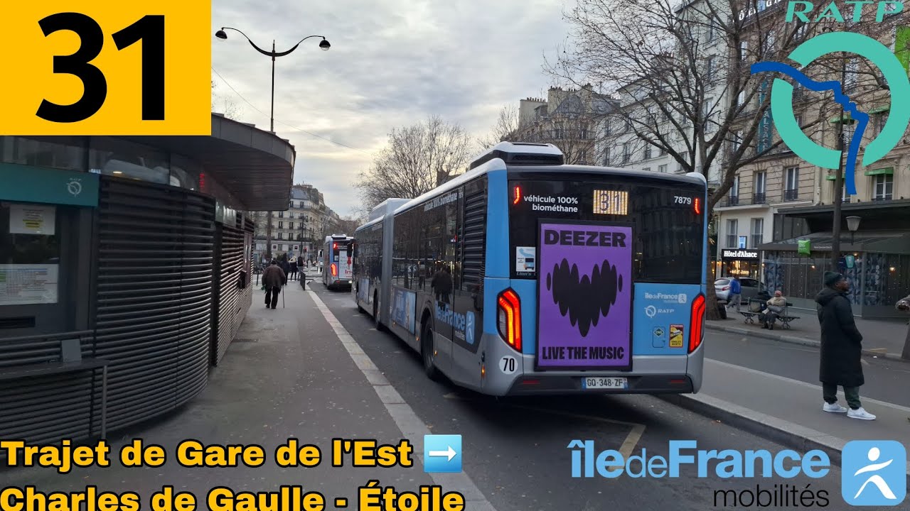 🚍BUS 31 (RATP) : Trajet à bord d'un MAN Lion's City 18 GNV Efficient Hybrid N⁰7879 (Toute la ligne)