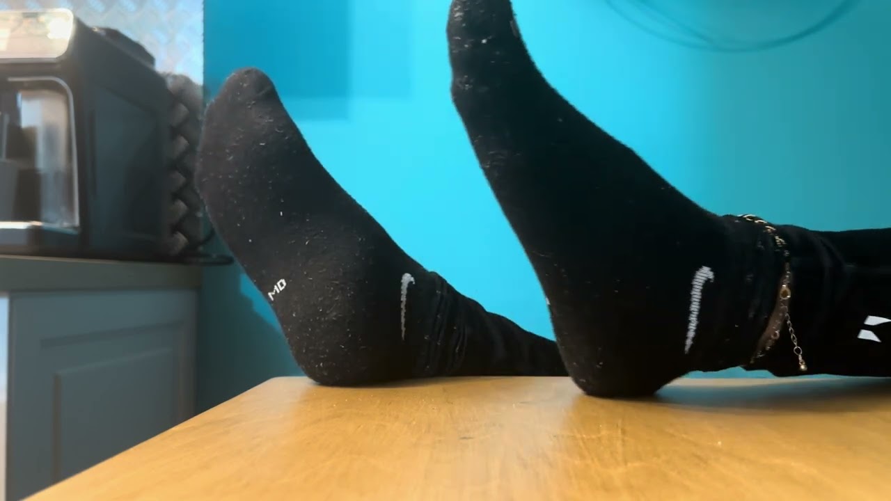 Black Nike Frilly Socks Outfit With Black Leggings