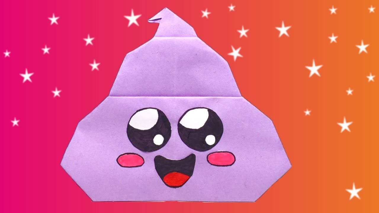 Origami poep vouwen - makkelijk vouwwerkje