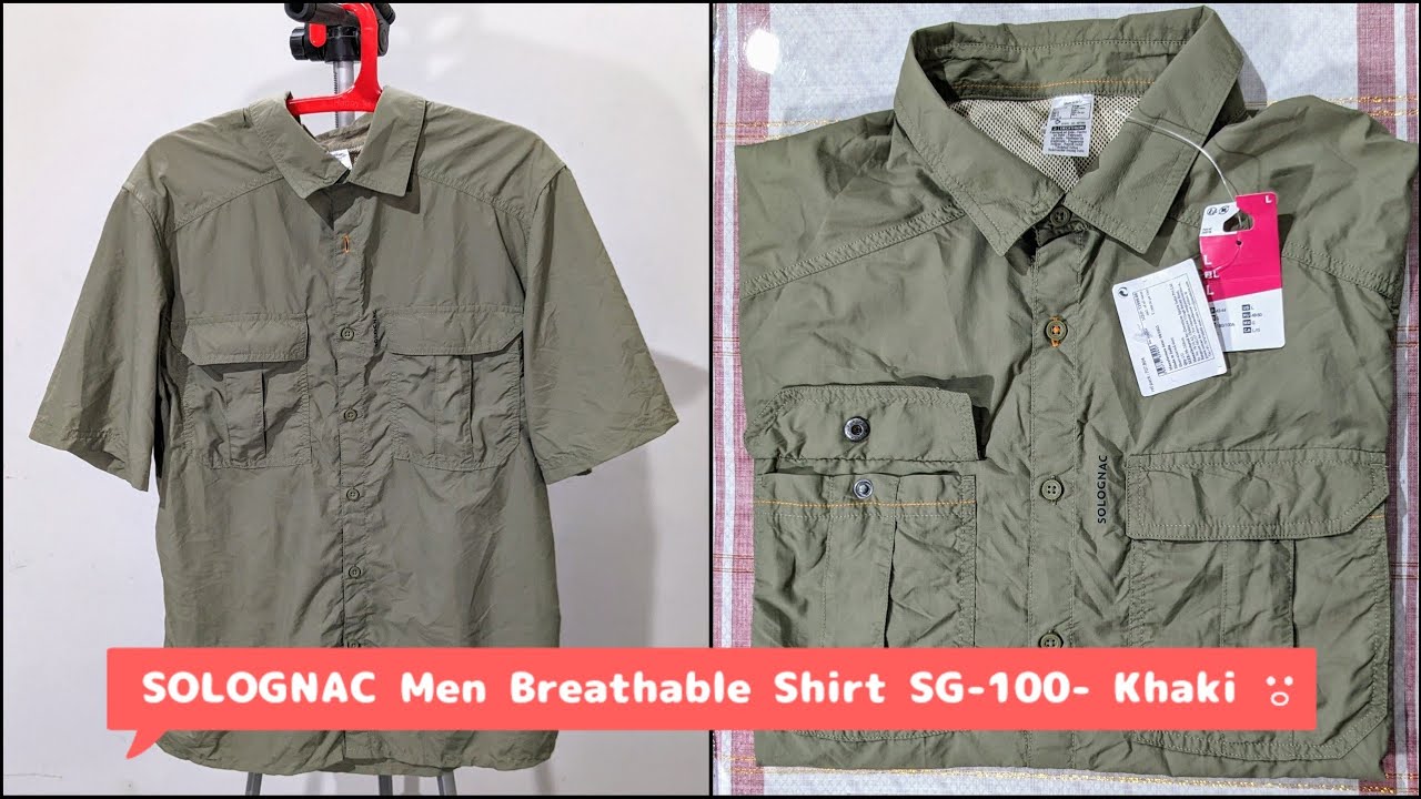 SOLOGNAC Men Breathable Shirt SG-100 - Khaki#indiaunboxed