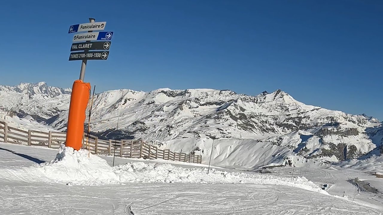 Snowboarding in Tignes from La Grande Motte via Génépy