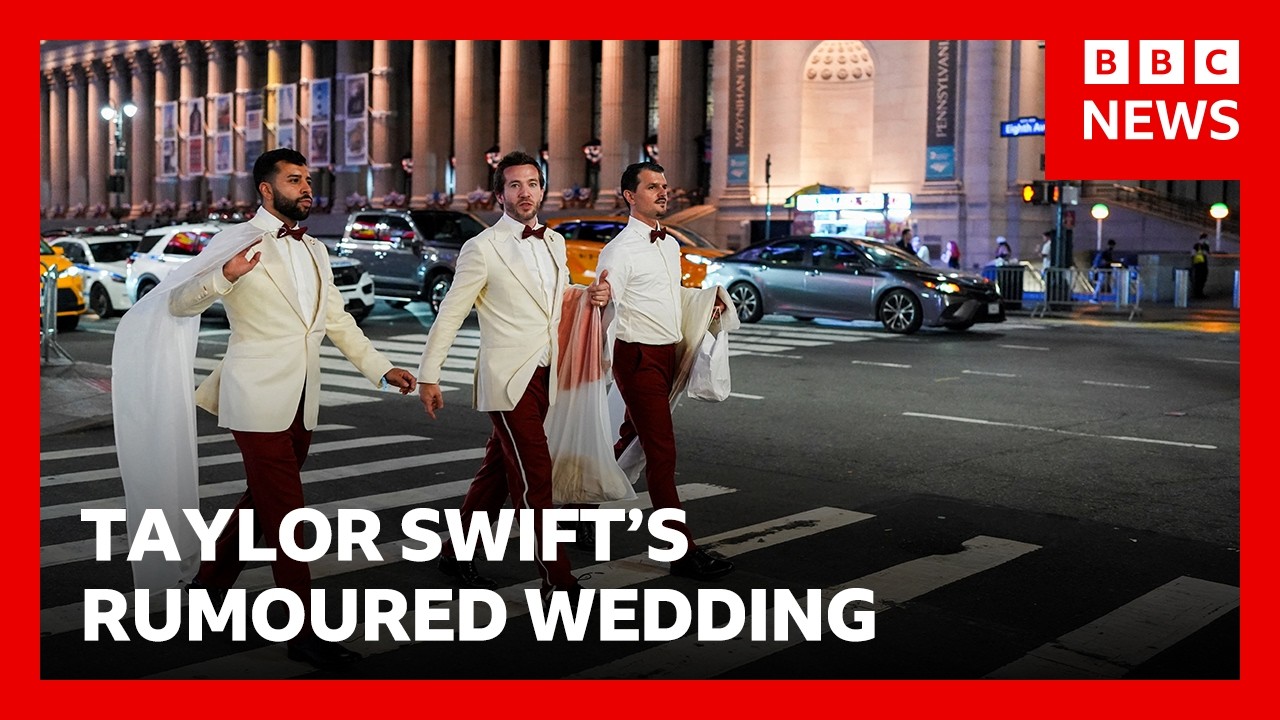 Taylor Swift's rumoured wedding celebrations begin with star-studded New York event | BBC News