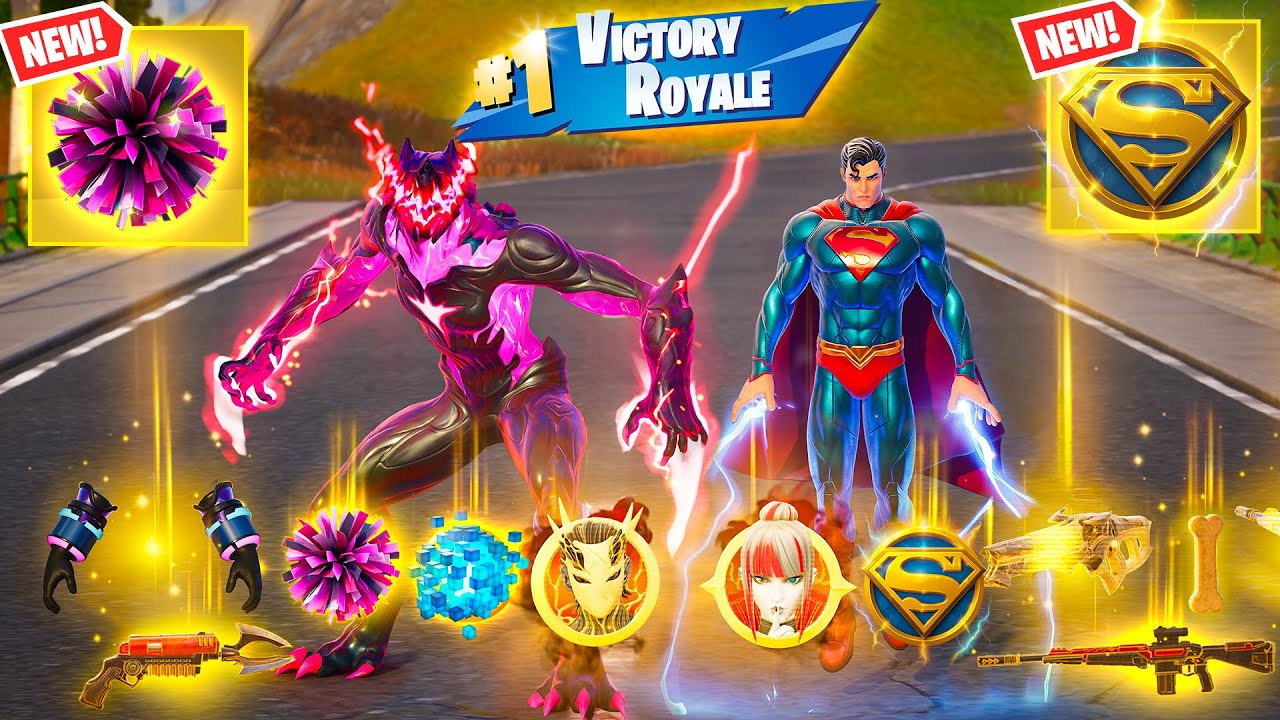 SUPERMAN + STORM BEAST POM POMS vs ALL MEDALLIONS & MYTHICS CHALLENGE (Fortnite Chapter 6 Season3)