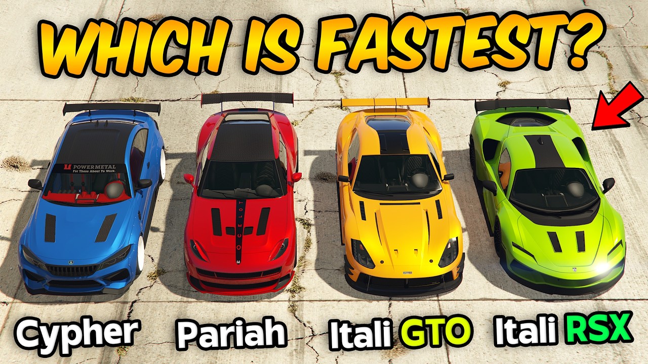 GTA 5 ONLINE - CYPHER VS PARIAH VS ITALI GTO VS ITALI RSX (WHICH IS FASTEST?)